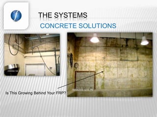 THE SYSTEMS
                  CONCRETE SOLUTIONS




Is This Growing Behind Your FRP?
 