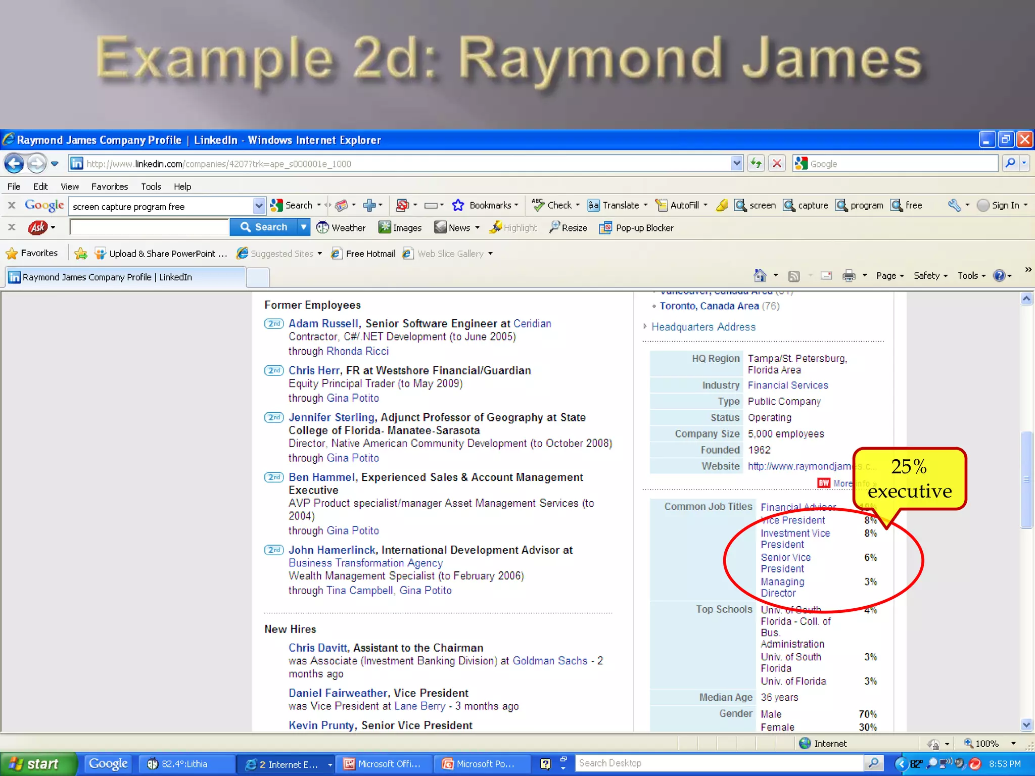 Example 2d: Raymond James25% executive