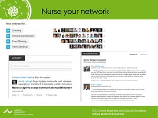 Nurse your network




             AU Career, Business and Social Sciences
             Linking students & business
 