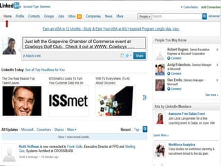 GRAPEVINE CHAMBER OF COMMERCE
 Just left the Grapevine Chamber of Commerce event at
                                      Presents:
 Cowboys Golf Club. Check it out at WWW. Cowboys …..




S oc i al M di a 1 01
           e
 