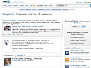 GRAPEVINE CHAMBER OF COMMERCE
               Presents:




S oc i al M di a 1 01
           e
 