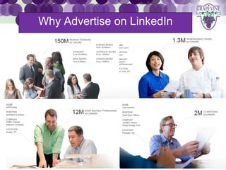 Why Advertise on LinkedIn
   GRAPEVINE CHAMBER OF COMMERCE
               Presents:




S oc i al M di a 1 01
           e
 