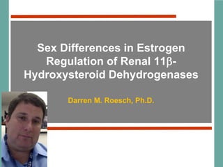 Sex Differences in Estrogen
   Regulation of Renal 11b-
Hydroxysteroid Dehydrogenases

       Darren M. Roesch, Ph.D.
 