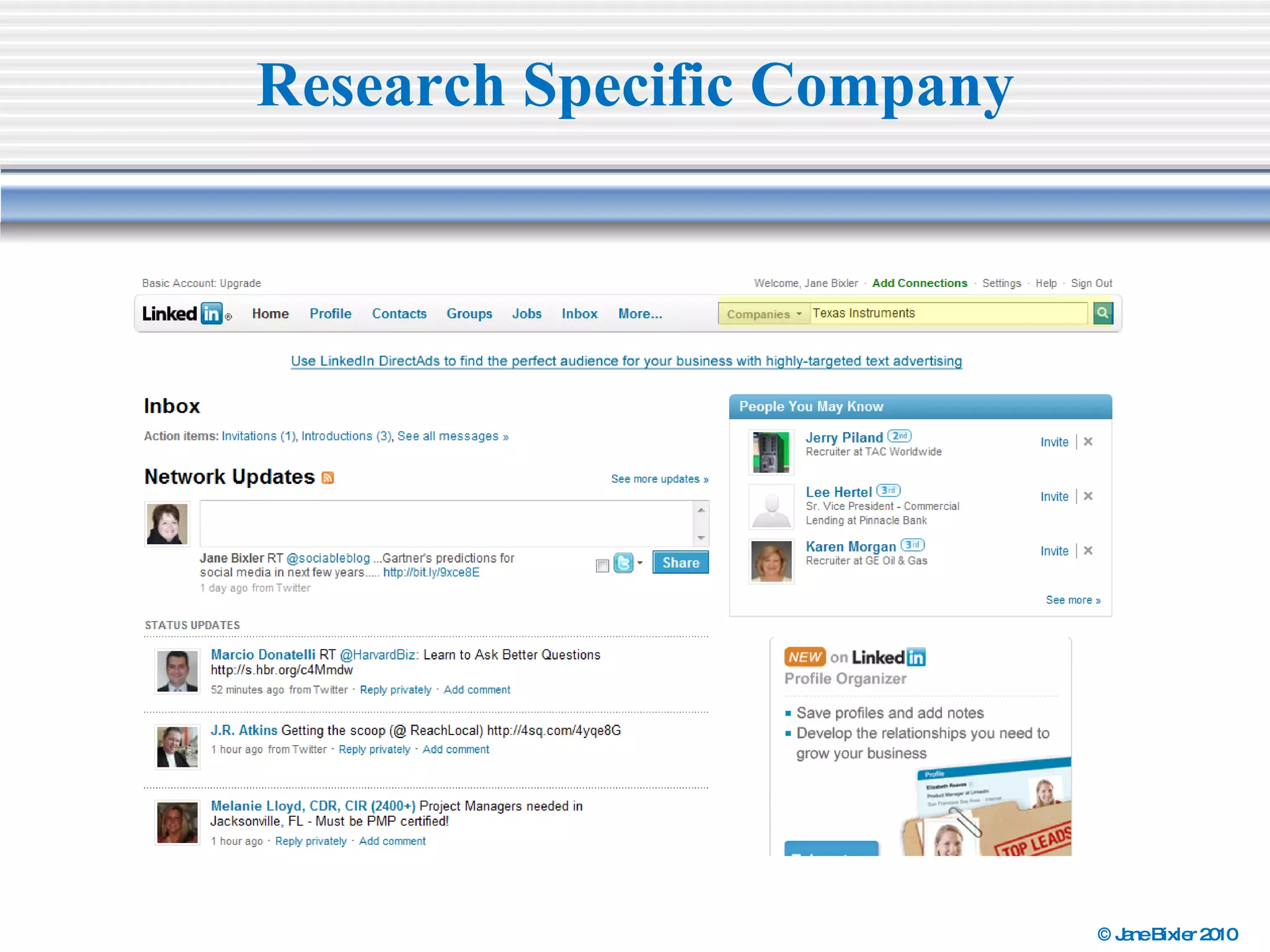 Research Specific Company 