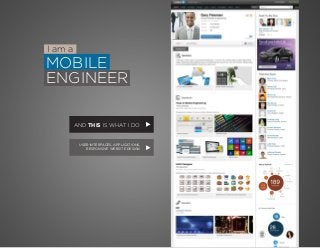 AND THIS IS WHAT I DO
USER INTERFACES, APPLICATIONS,
RESPONSIVE WEBSITE DESIGN
MOBILE
ENGINEER
I am a
 
