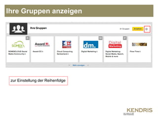 Ihre Gruppen anzeigen 
zur Einstellung der Reihenfolge 
 