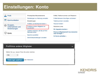 Einstellungen: Konto 
 