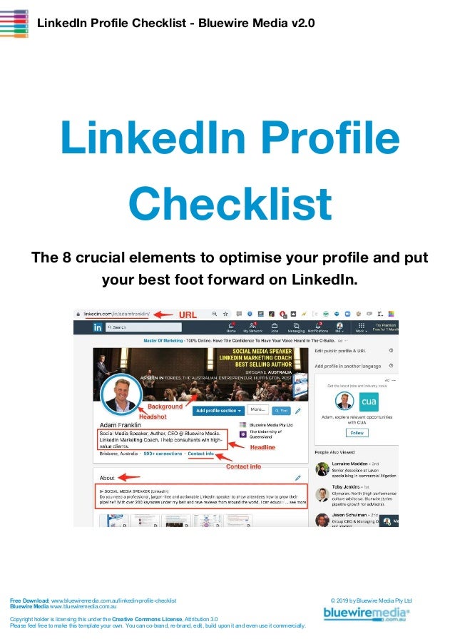 Linkedin Profile Checklist V3 0 Bluewire Media Linkedin Profile Checklist V3 0 Bluewire Media