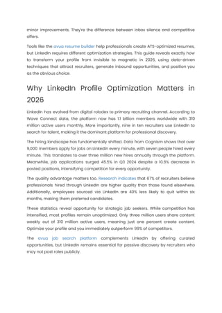 LinkedIn Profile Optimization 2026: Get Recruiters to Notice You | PDF