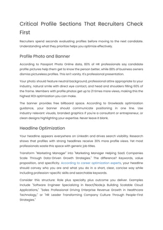 LinkedIn Profile Optimization 2026: Get Recruiters to Notice You | PDF