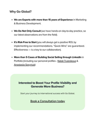 LinkedIn Profile Optimization Guide - Go Global | PDF