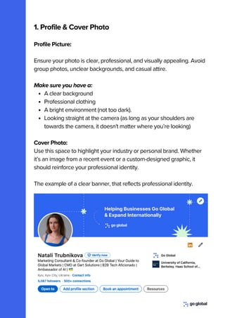 LinkedIn Profile Optimization Guide - Go Global | PDF