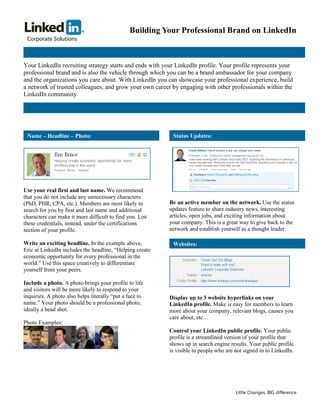 LinkedIn Profile Tips Sheet | PDF