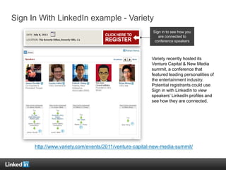 Sign In With LinkedIn example - Variety
                                                        Sign in to see how you
   ...