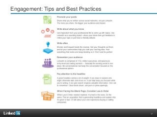 17
Engagement: Tips and Best Practices
 