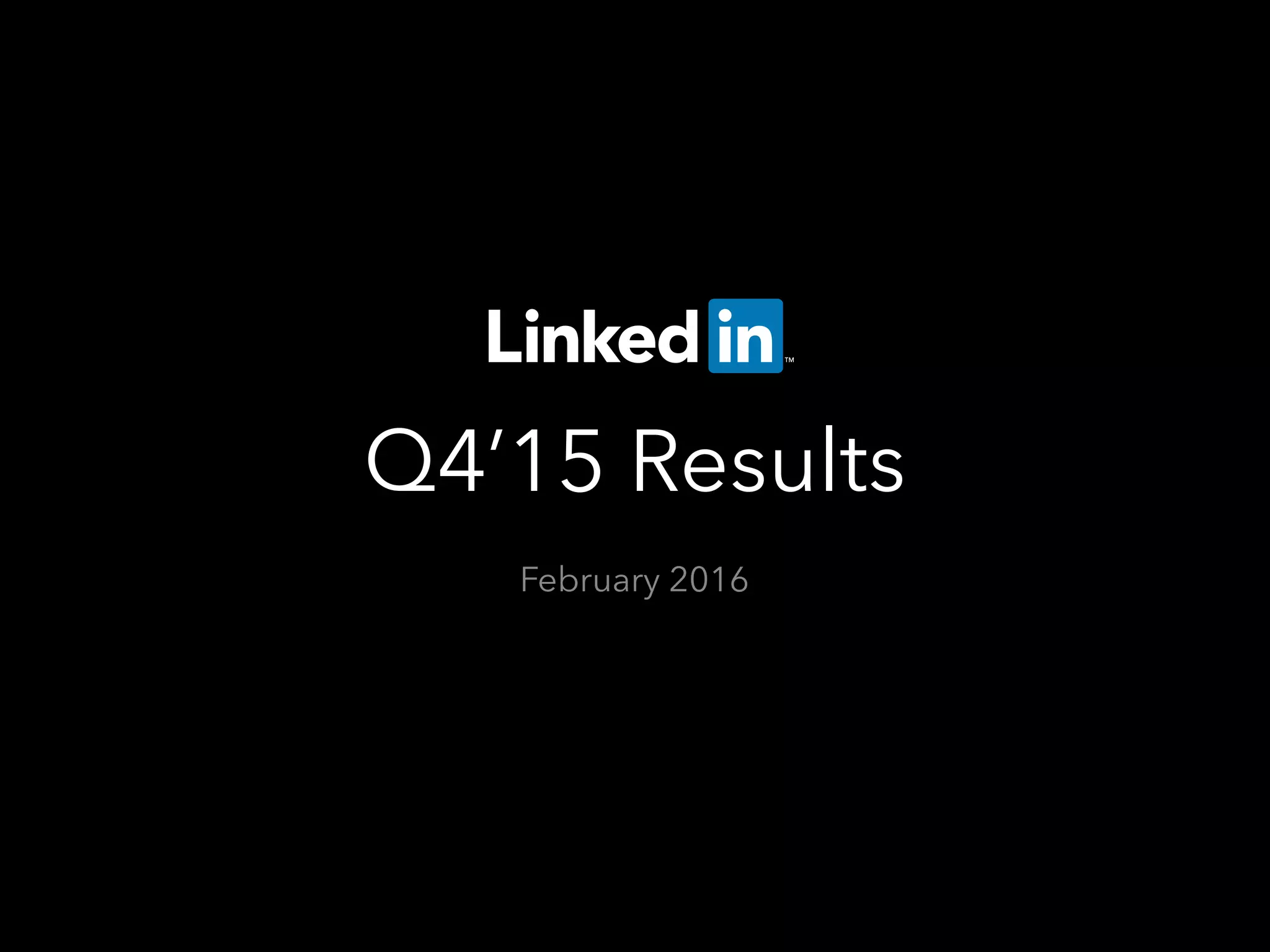 Q4’15 Results
February 2016
 