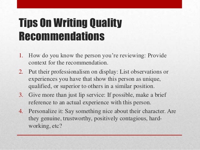 how to write a recommendation essay