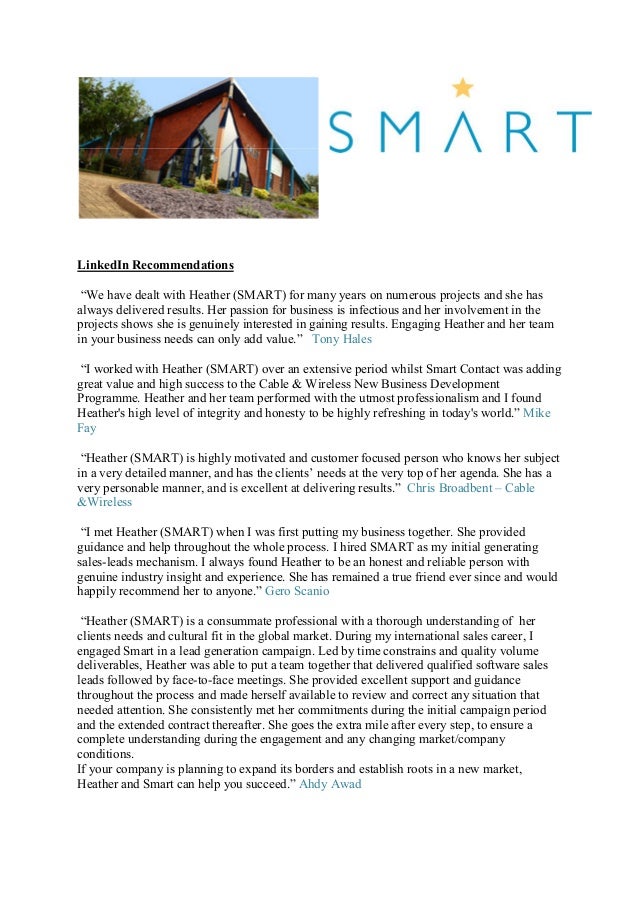 smart contacts linked in recommendations smart contacts
