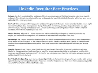 Linkedin recruiter presentation | PPTX