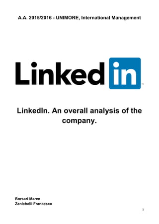 LinkedIn. An overall analysis of the company. | PDF