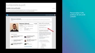 Personnaliser l’URL
publique de son profil
Linkedin
 