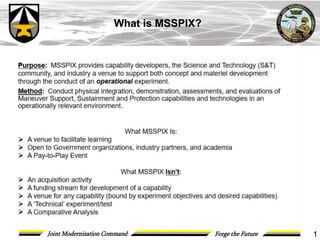 Joint Modernization Command Forge the Future
What is MSSPIX?
1
 