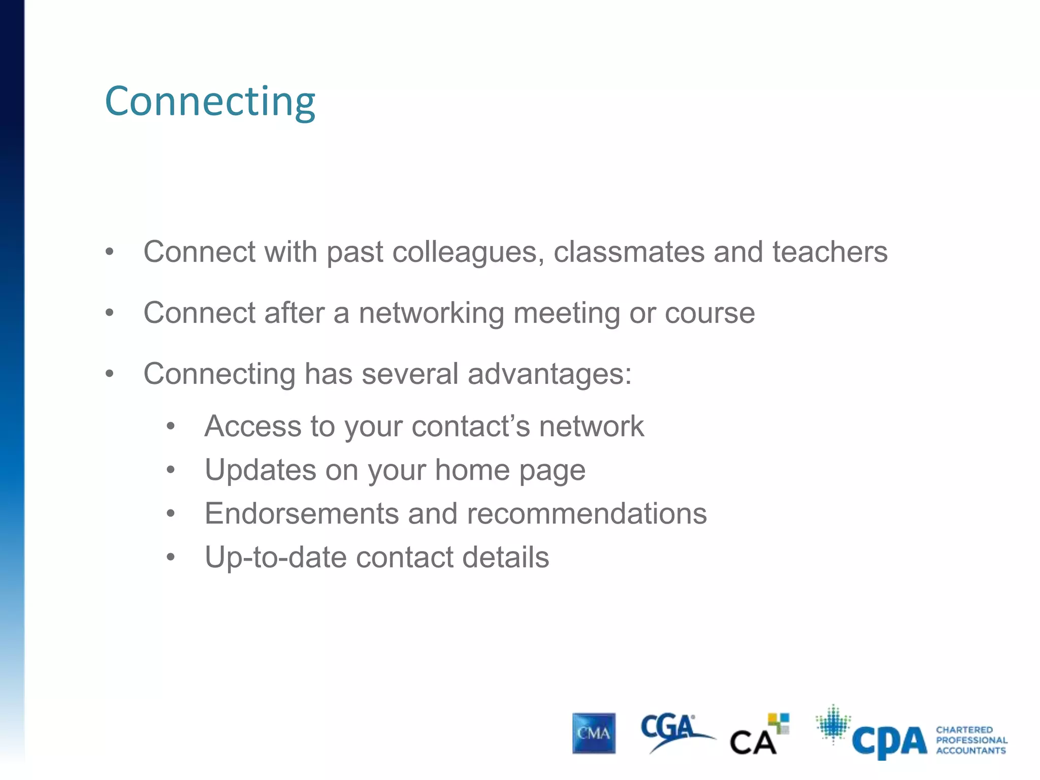 Your Home Page
GET UPDATED: COMMUNICATION, CONNECTION REQUESTS, PYMK
 