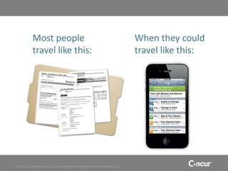 Most people                                                                         When they could
               travel like this:                                                                   travel like this:




©2011 Concur, all rights reserved. Concur is a registered trademark of Concur Technologies, Inc.
 