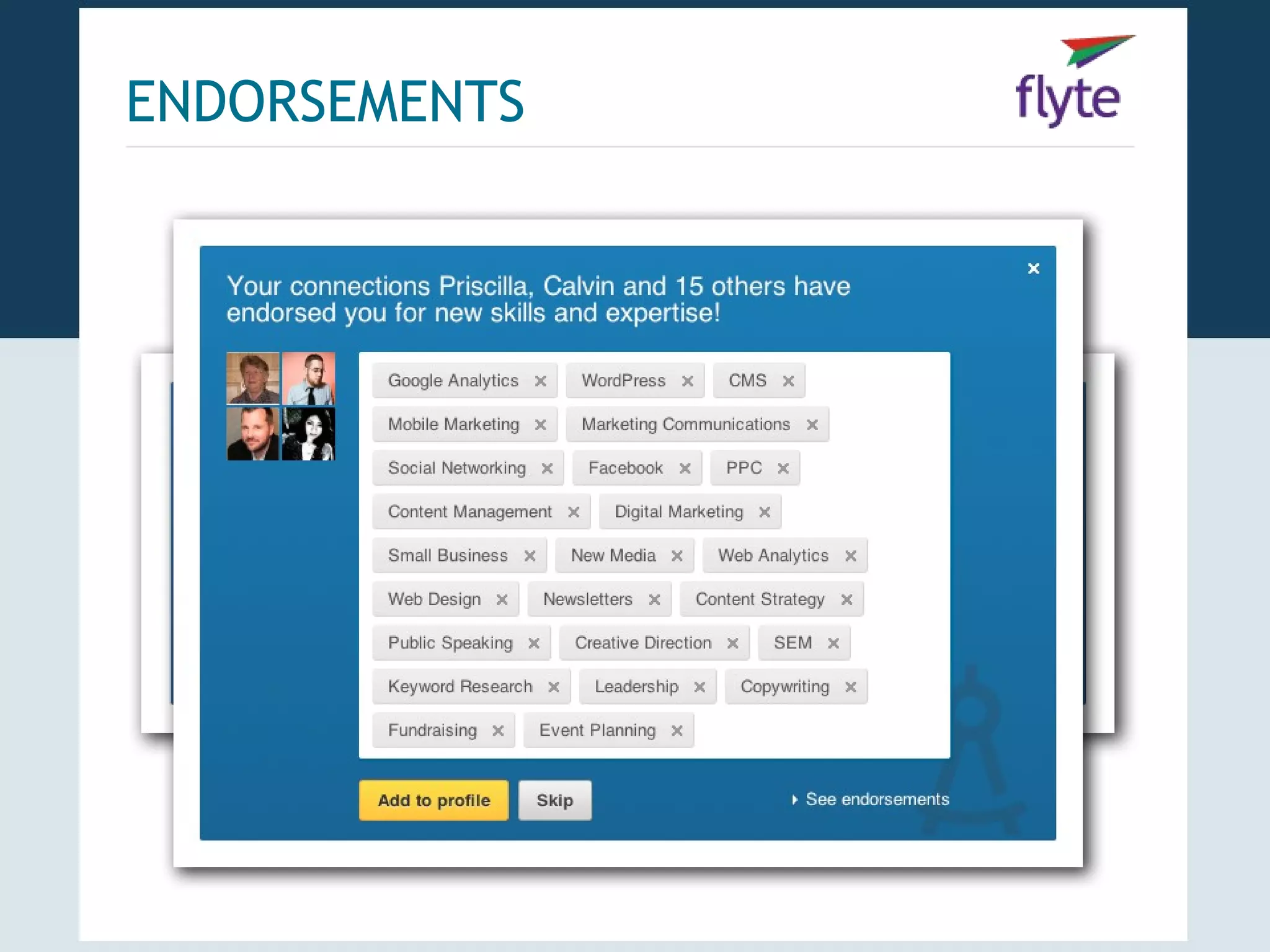 ENDORSEMENTS
 
