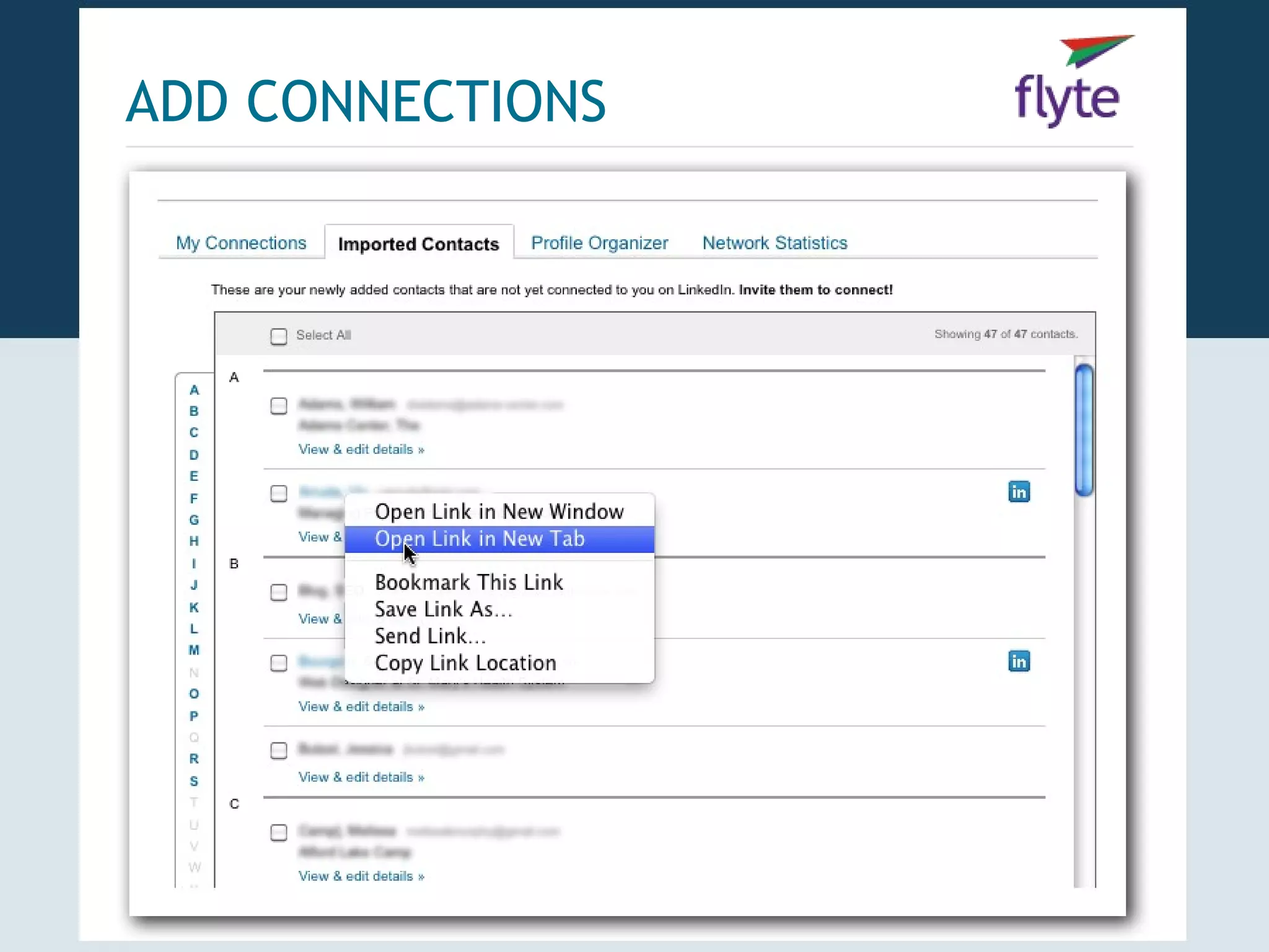 ADD CONNECTIONS
 
