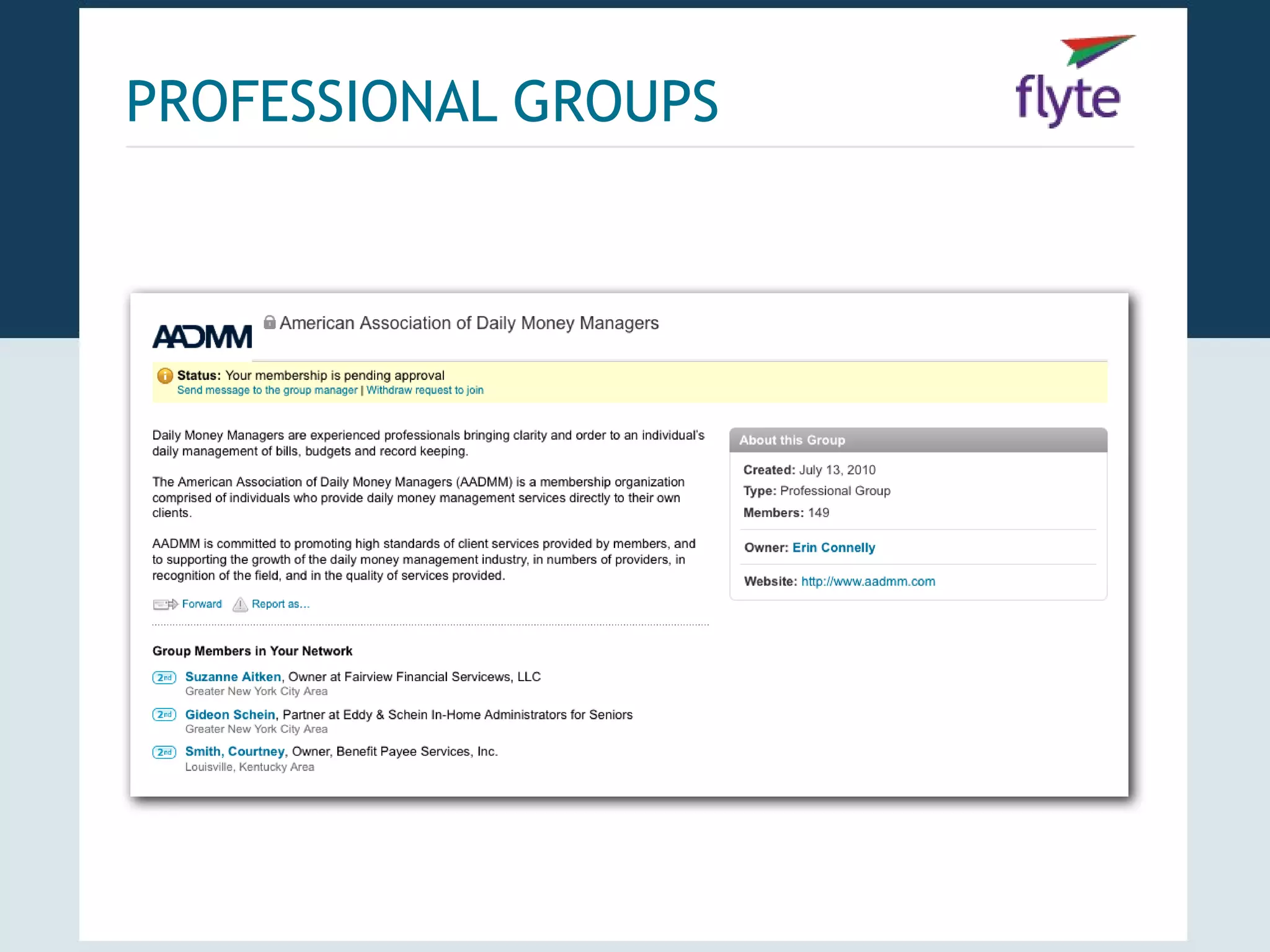 PROFESSIONAL GROUPS
 