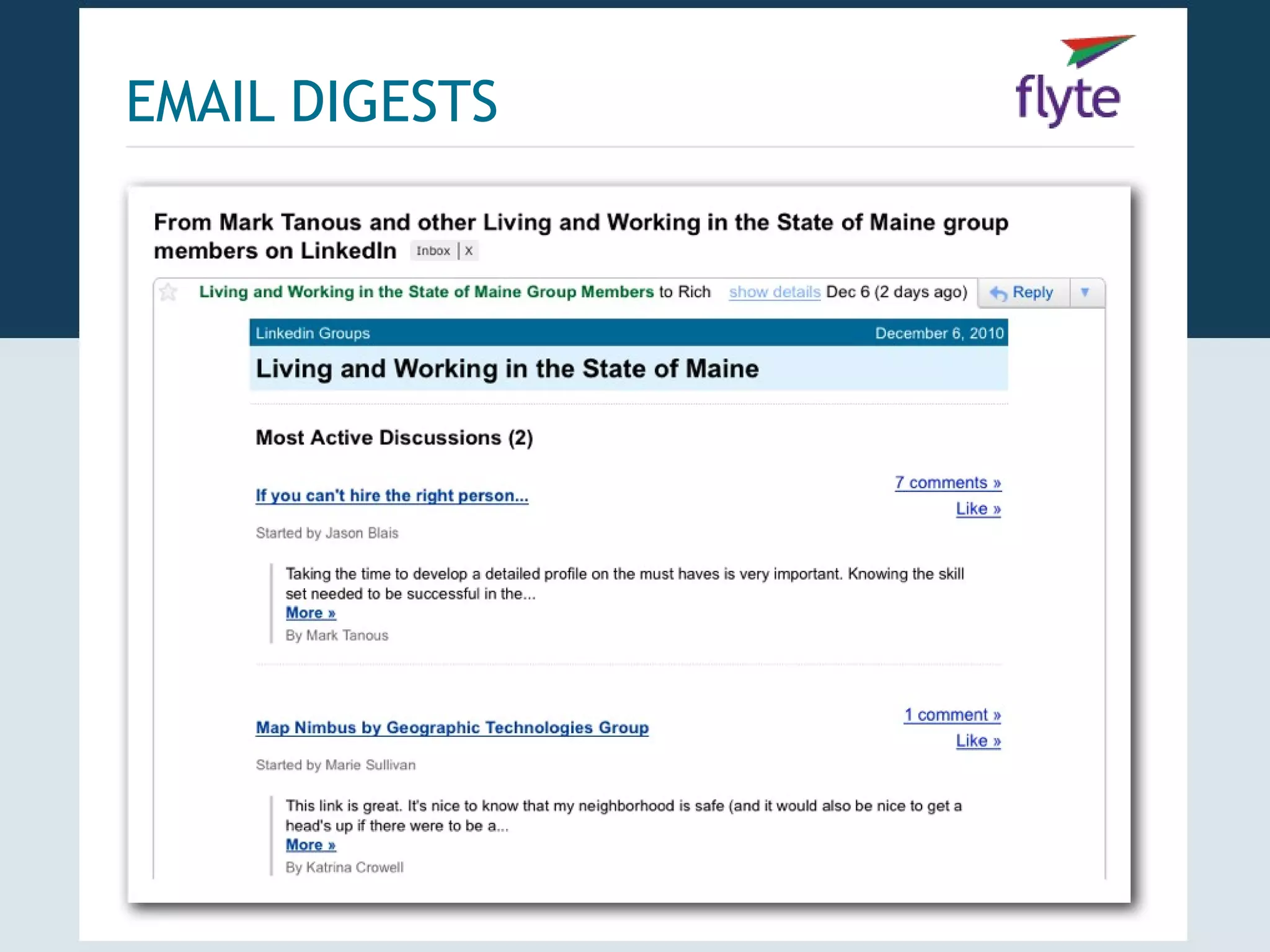 EMAIL DIGESTS
 