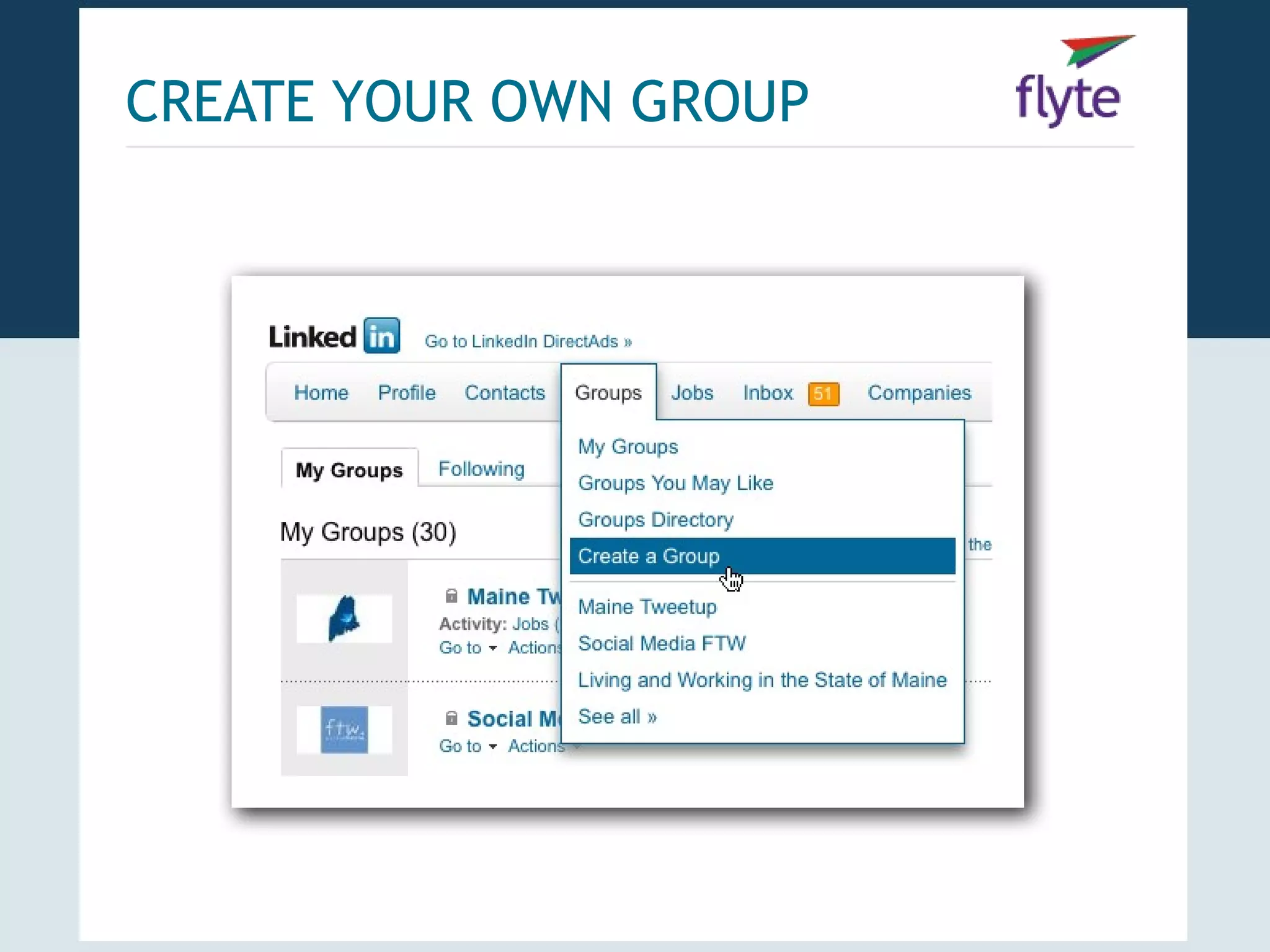 CREATE YOUR OWN GROUP
 
