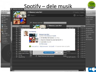 Spotify – dele musik
 