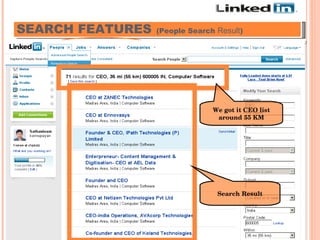 SEARCH FEATURES   (People Search  Result )  We got it CEO list around 55 KM Search Result 