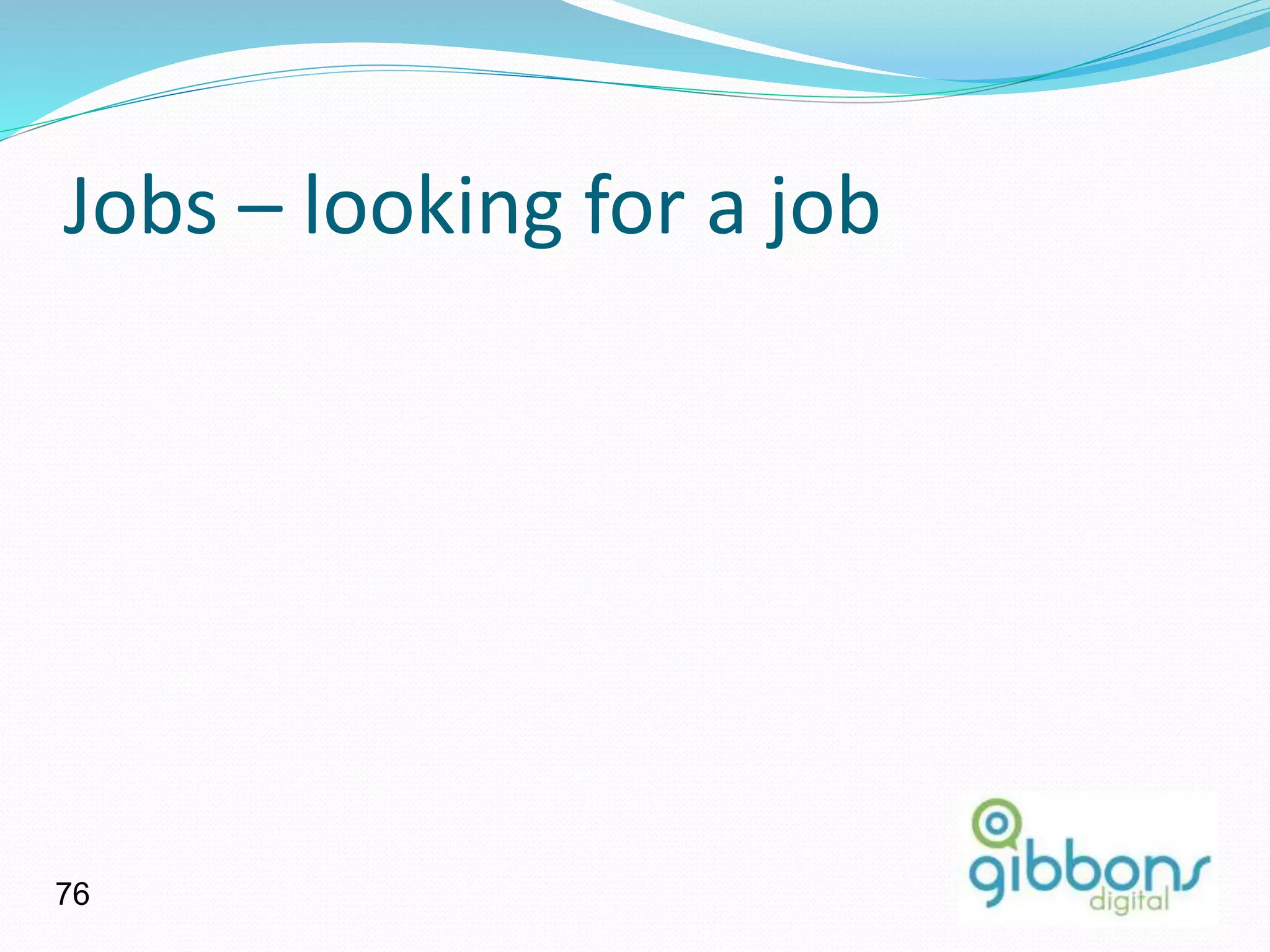 Jobs – looking for a job
76
 