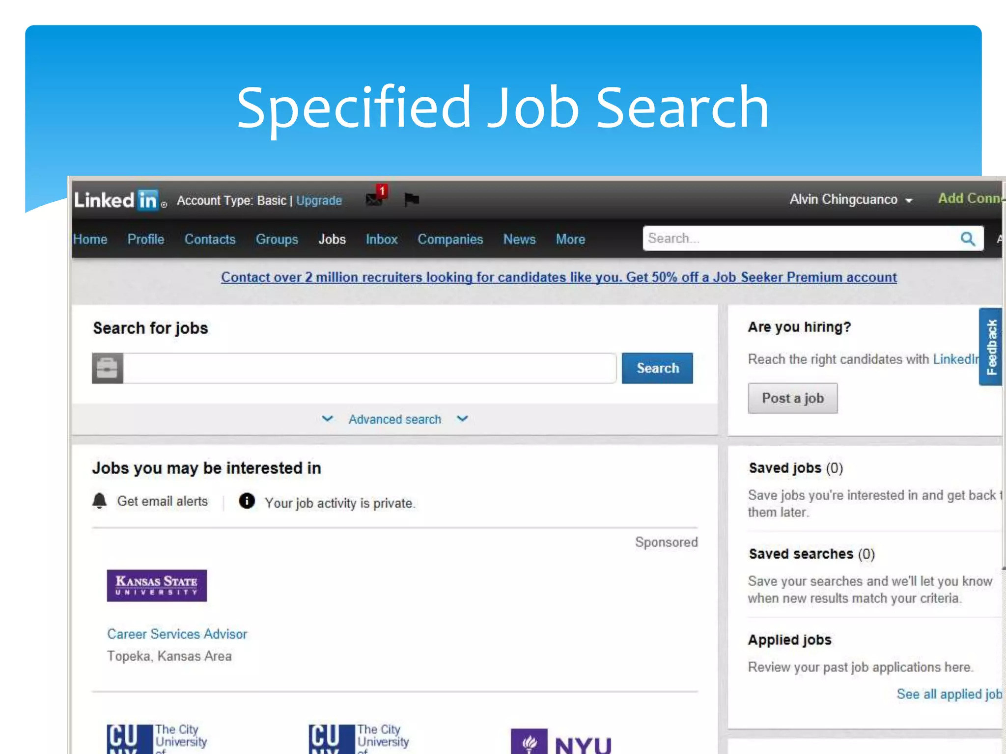 Specified Job Search
 
