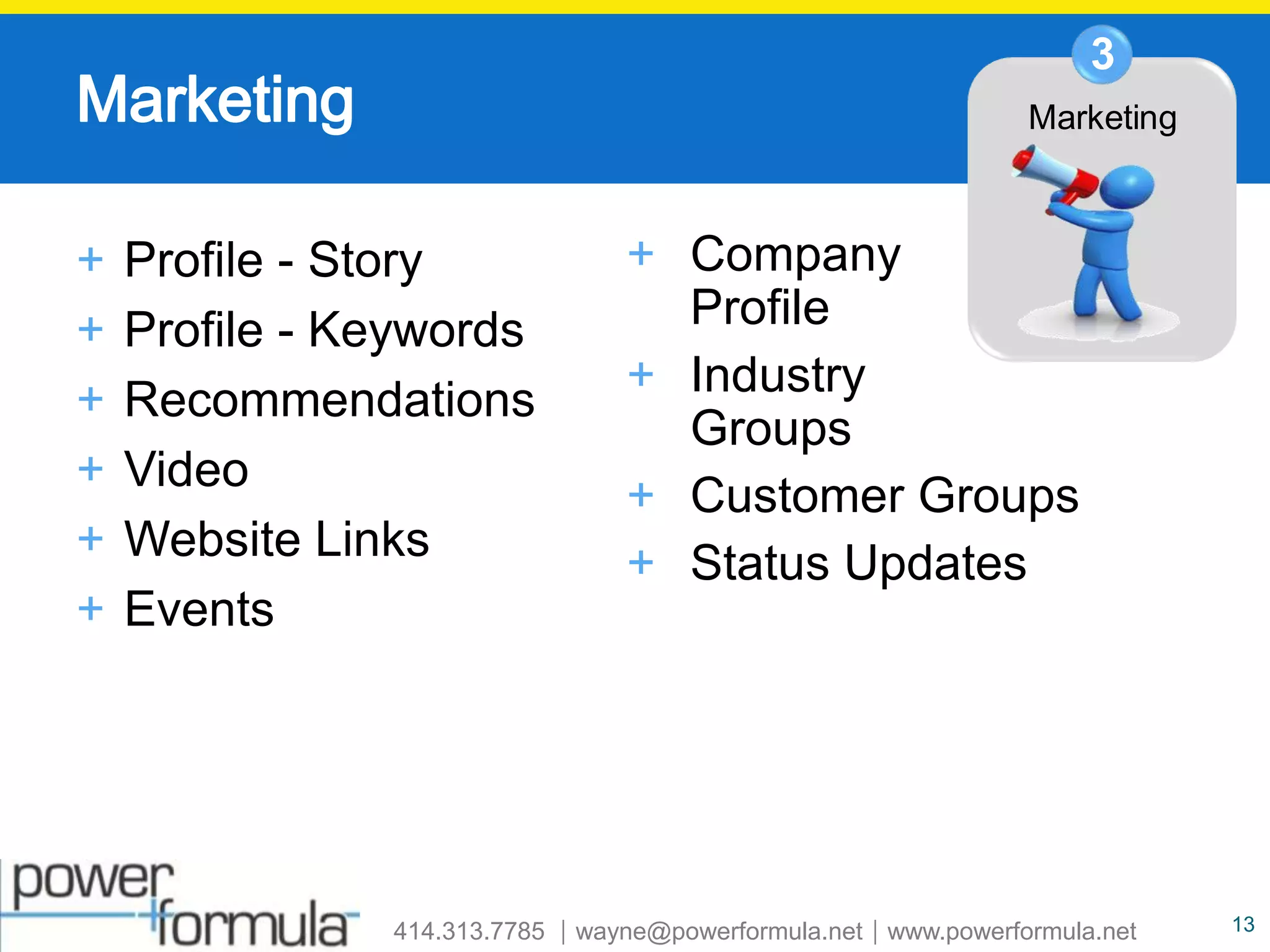 MarketingProfile - StoryProfile - KeywordsRecommendationsVideoWebsite LinksEventsCompany Profile