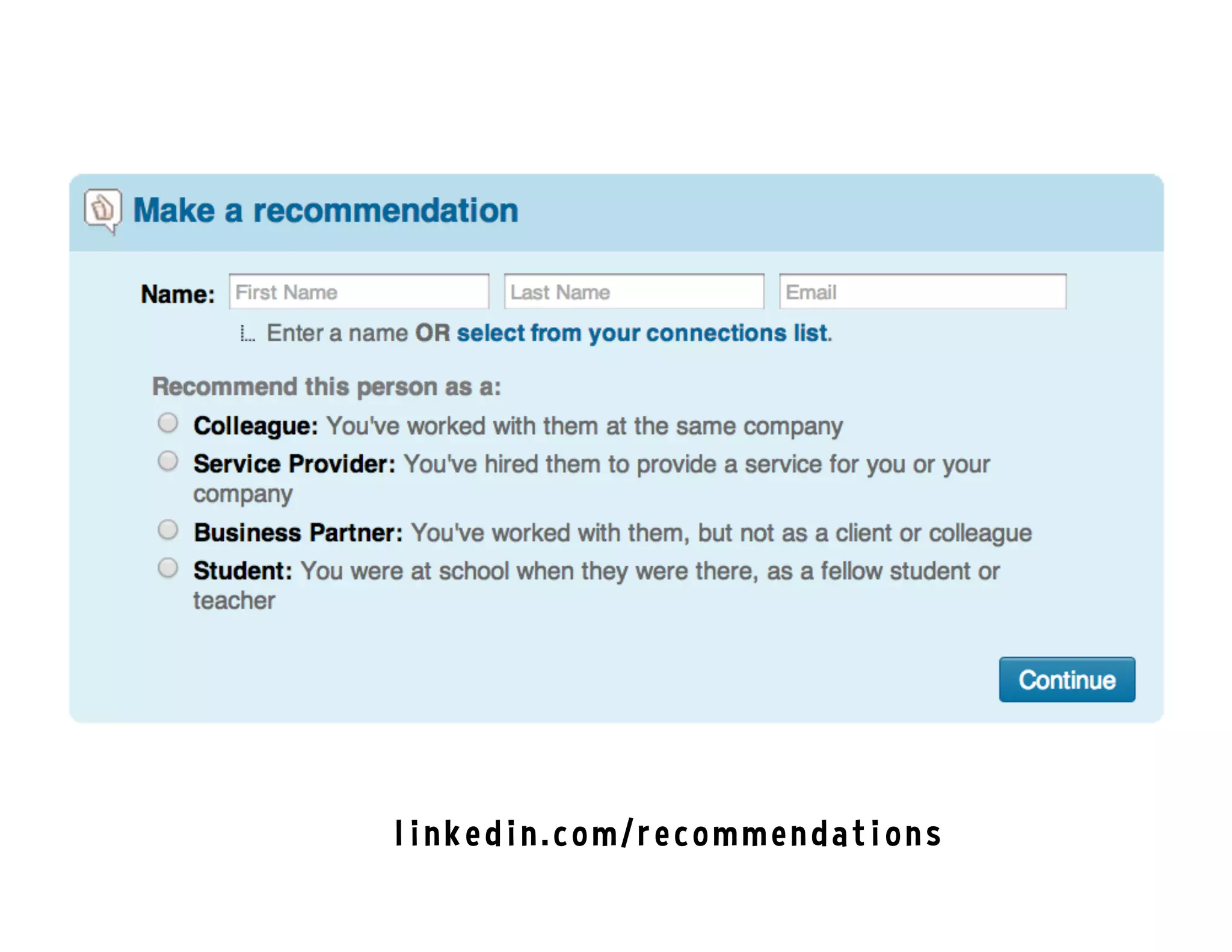 linkedin.com/recommendations
 