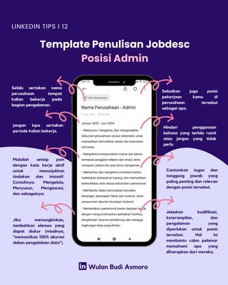 Linkedin Tips 2 template penulisan jobdesc | PDF