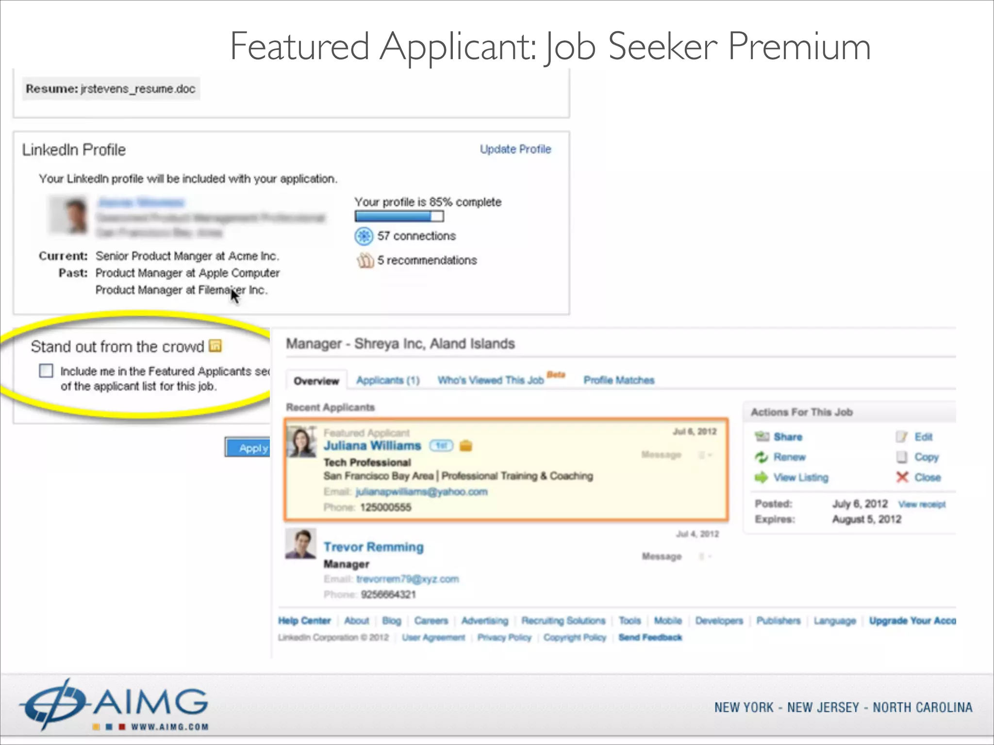 Featured Applicant: Job Seeker Premium

 