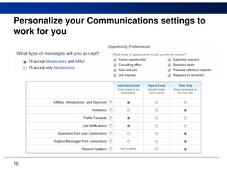 Personalize your Communications settings to
work for you




15
 