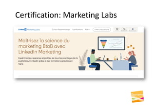 Certification: Marketing Labs
 