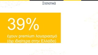 39%έχουν premium λογαριασμό
(όχι ιδιαίτερα στην Ελλάδα)
Στατιστικά
 