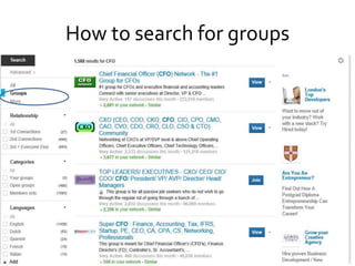 How to search for groups
 