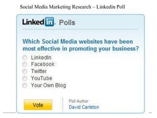 Social Media Marketing Research – Linkedin Poll
 