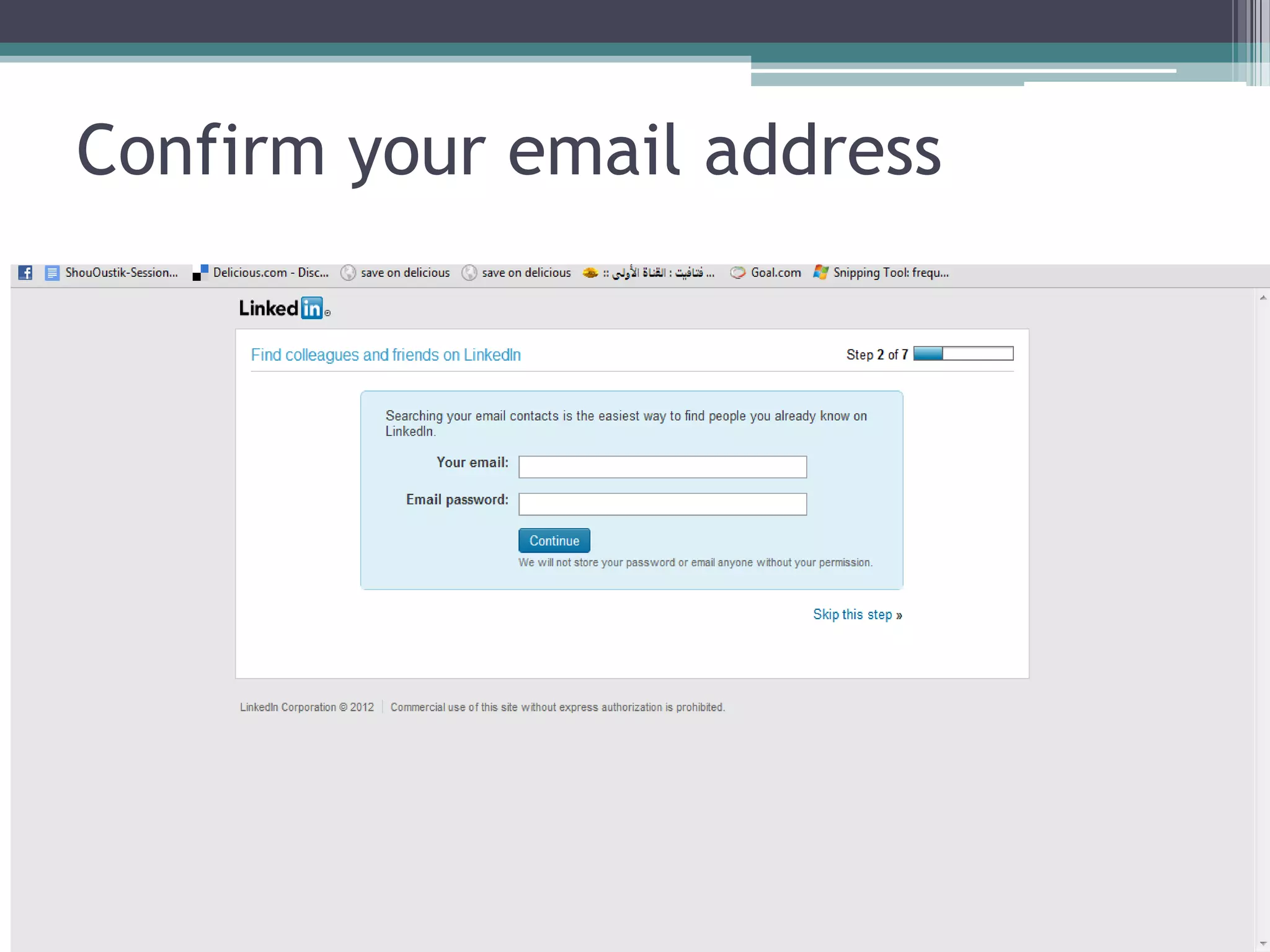 Confirm your email address
 