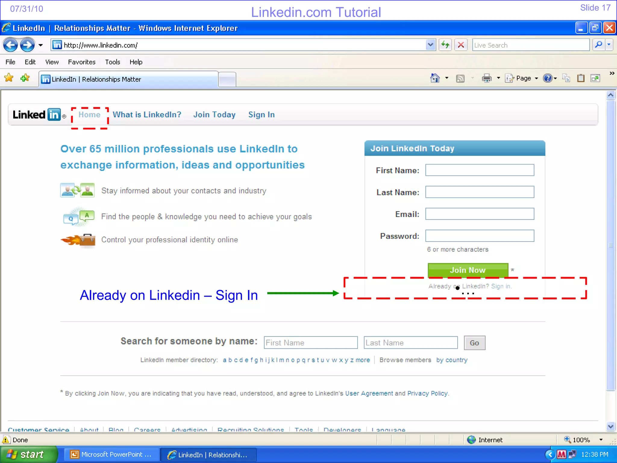 … Already on Linkedin – Sign In 