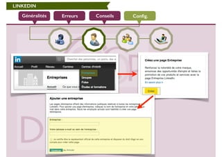 LINKEDIN 
Généralités Erreurs Conseils Config. 
 