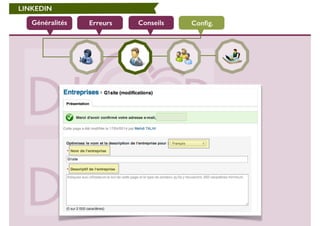 LINKEDIN 
Généralités Erreurs Conseils Config. 
 